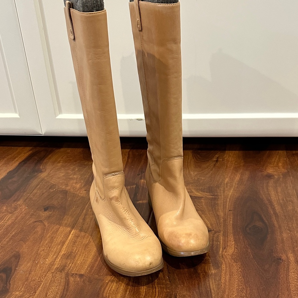 Gianni Bini Tan Knee High Soft Leather Boots